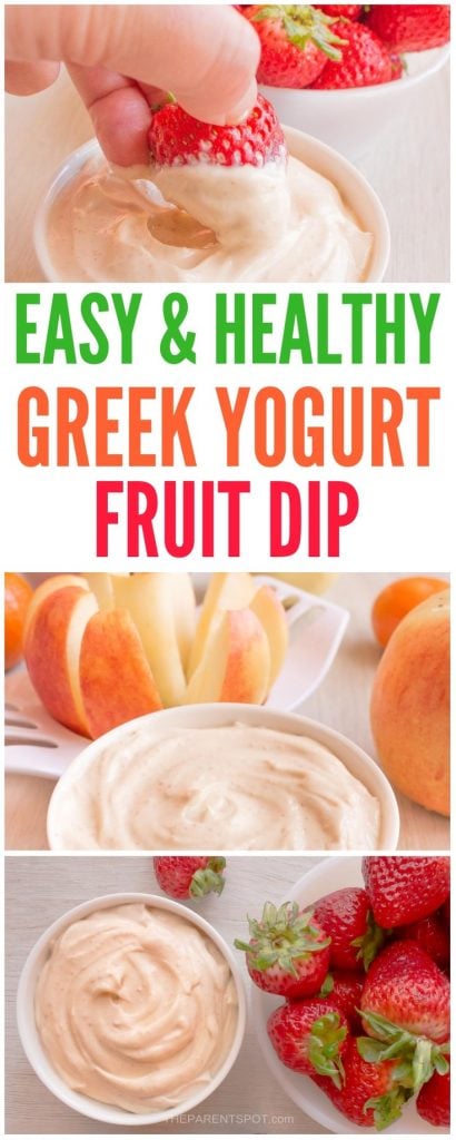 Easy 3 Ingredient Greek Yogurt Fruit Dip Recipe with Peanut Butter