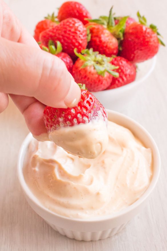 Easy 3 Ingredient Greek Yogurt Fruit Dip Recipe with Peanut Butter