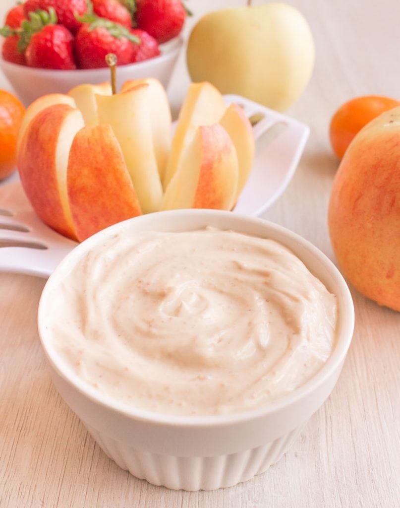 Easy 3 Ingredient Greek Yogurt Fruit Dip Recipe with Peanut Butter