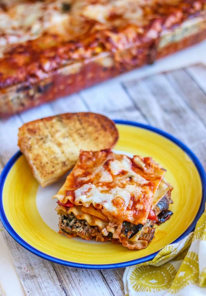 No Boil Vegetarian Lasagna Recipe with Roasted Veggies