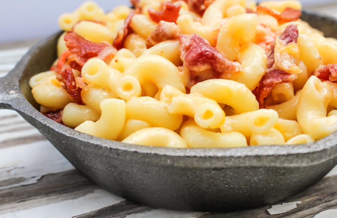 Cast Iron Mac and Cheese with Bacon and Beer Sauce