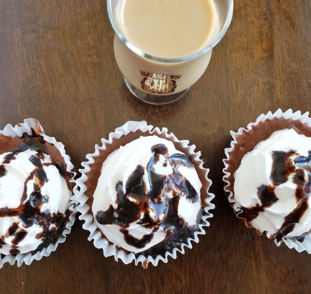 Mini Baileys Chocolate Cheesecakes