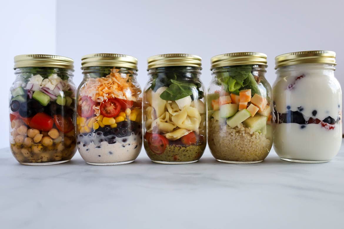 4 mason jar salads to go - Heavenlynn Healthy