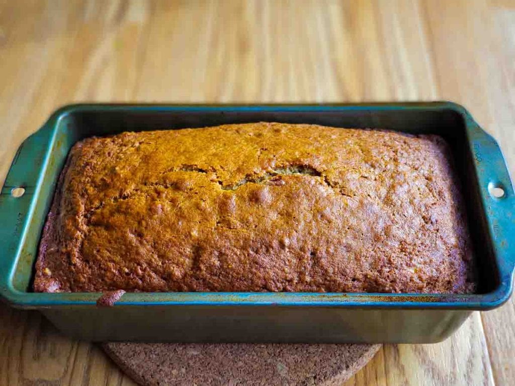 baked in pan Chocolate Chip Pecan Banana Bread