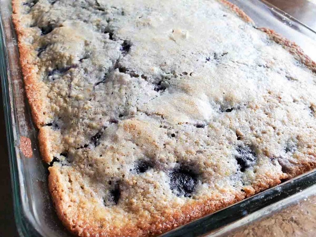 Baked in Pan Blueberry Breakfast Cake Casserole