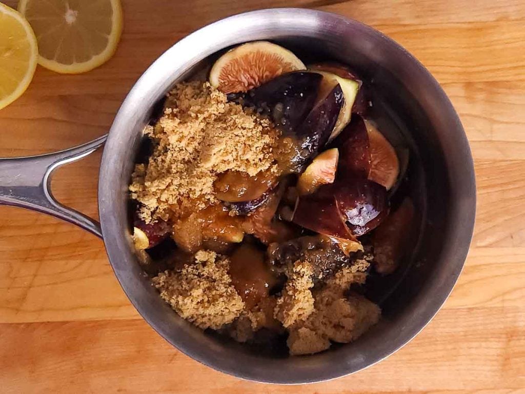 cooking Fig Jam in a pot on the stove