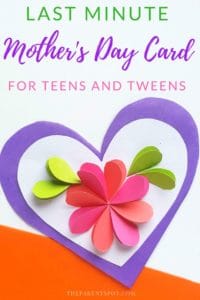 Easy Paper Heart Card Mother's Day Craft for Teens