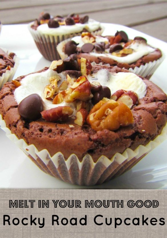 Melt in Your Mouth Rocky Road Cupcakes