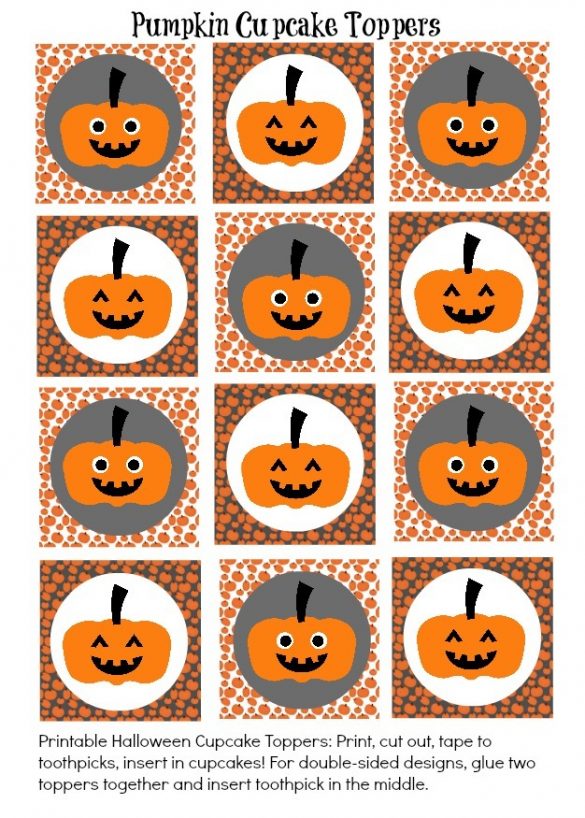 Halloween Printable - Square Cupcake Toppers Jack O'lantern